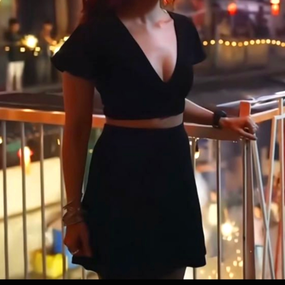 Stylish Black Crop Top and Skirt Set